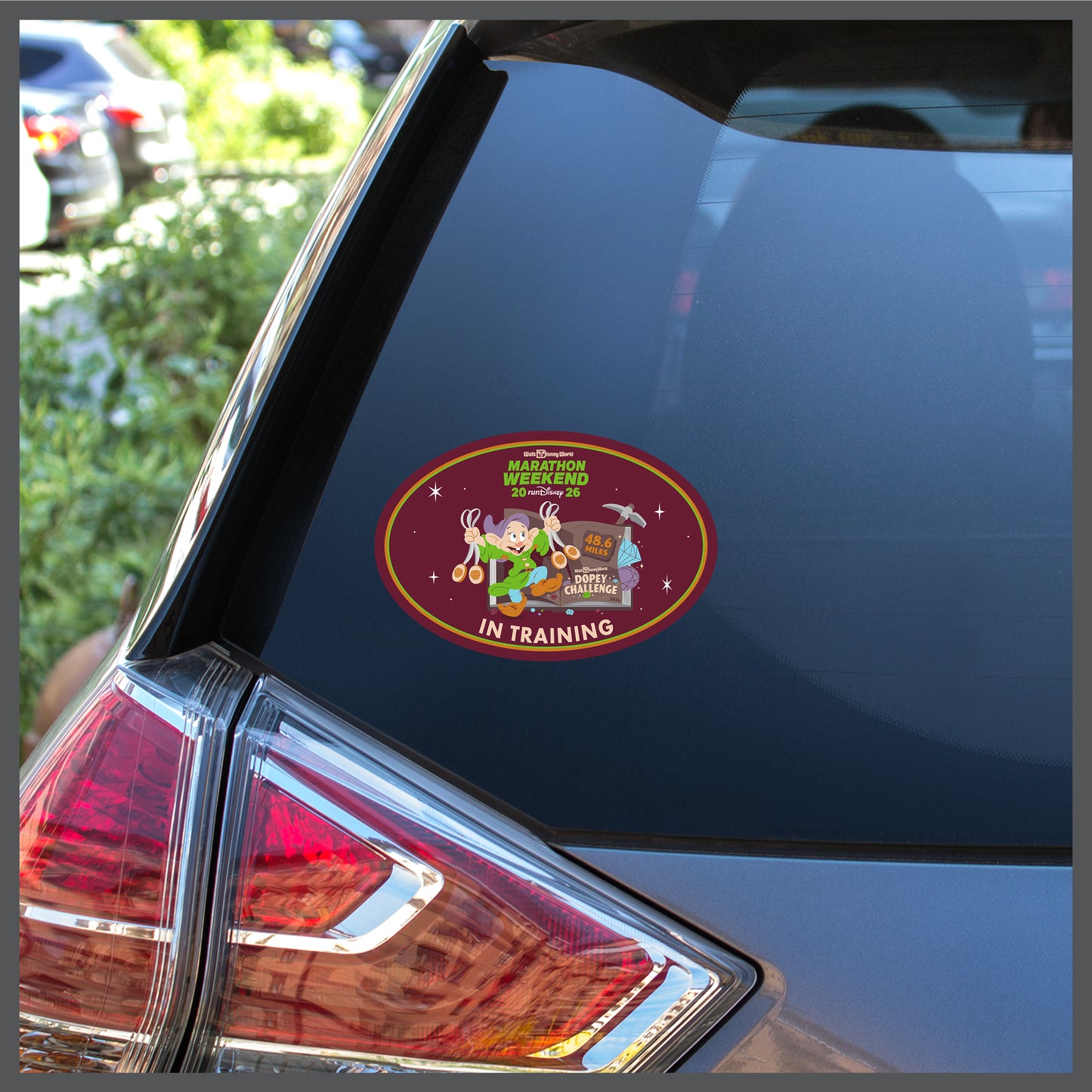 RunDisney Marathon Weekend 2026 Dopey Challenge 48.6 Miles IN TRAINING Decal or Car Magnet