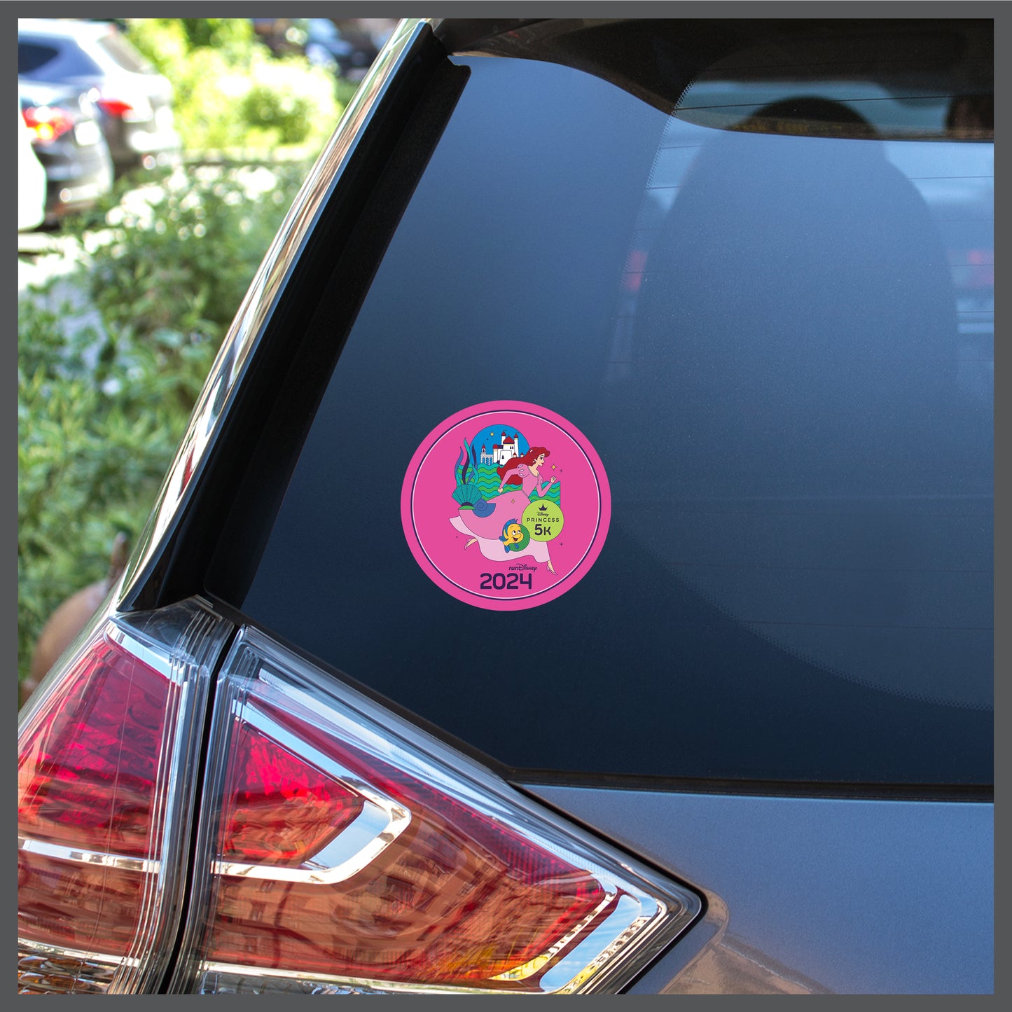 RunDisney Princess Half Marathon Weekend 2024 5K 3.1 Miles 4″ Circle Decal or Car Magnet