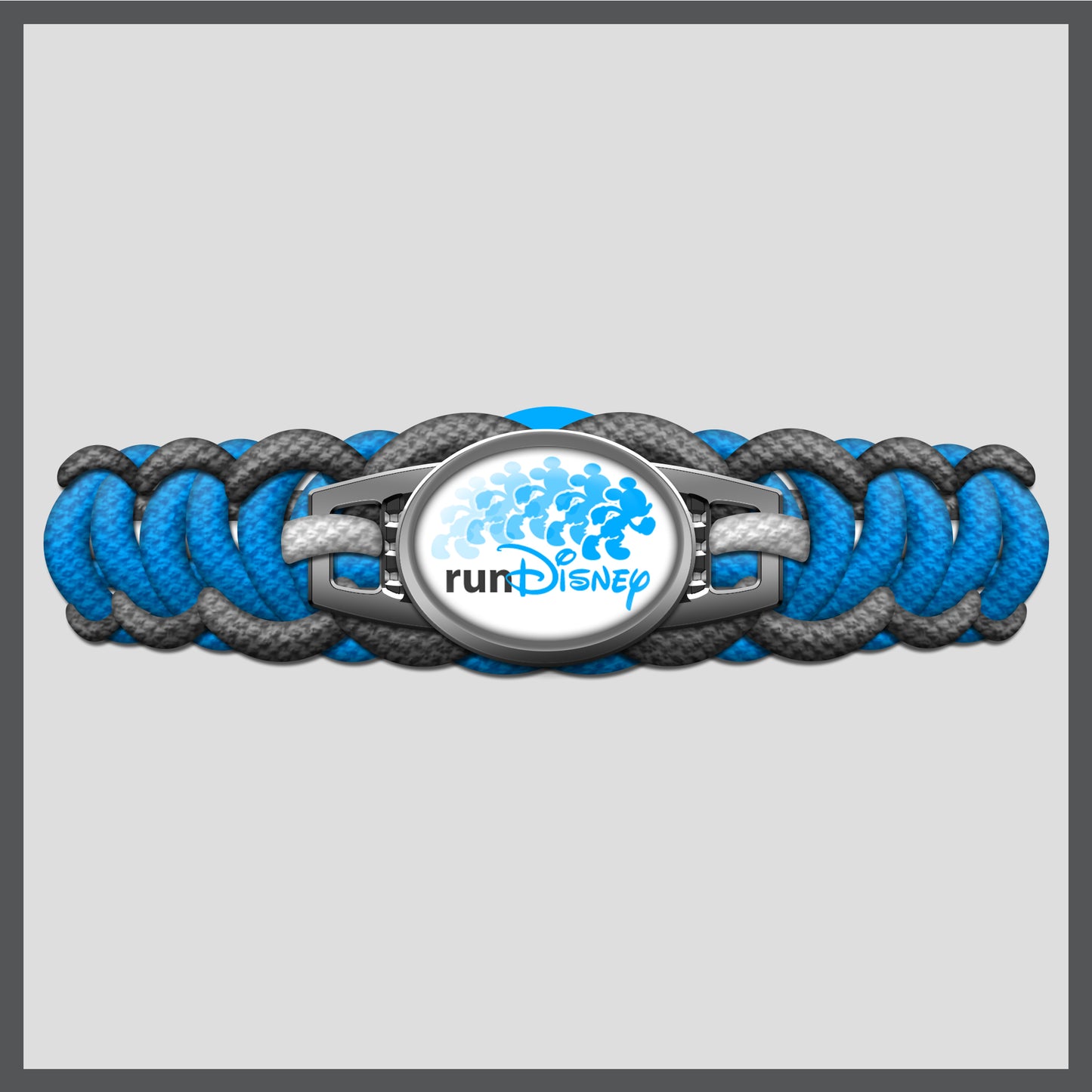 RunDisney Running Mouse Design Blue on White Background Paracord Bracelet
