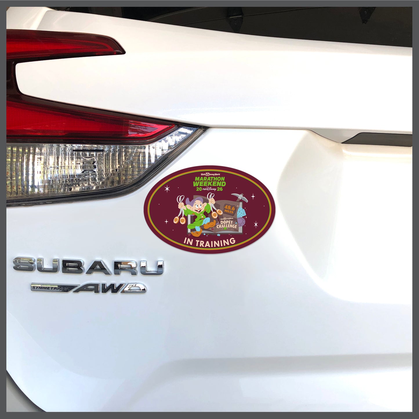 RunDisney Marathon Weekend 2026 Dopey Challenge 48.6 Miles IN TRAINING Decal or Car Magnet