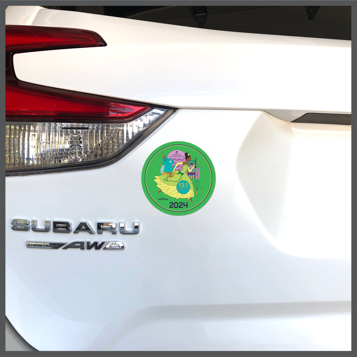 RunDisney Princess Half Marathon Weekend 2024 Half Marathon 13.1 Miles 4″ Circle Decal or Car Magnet