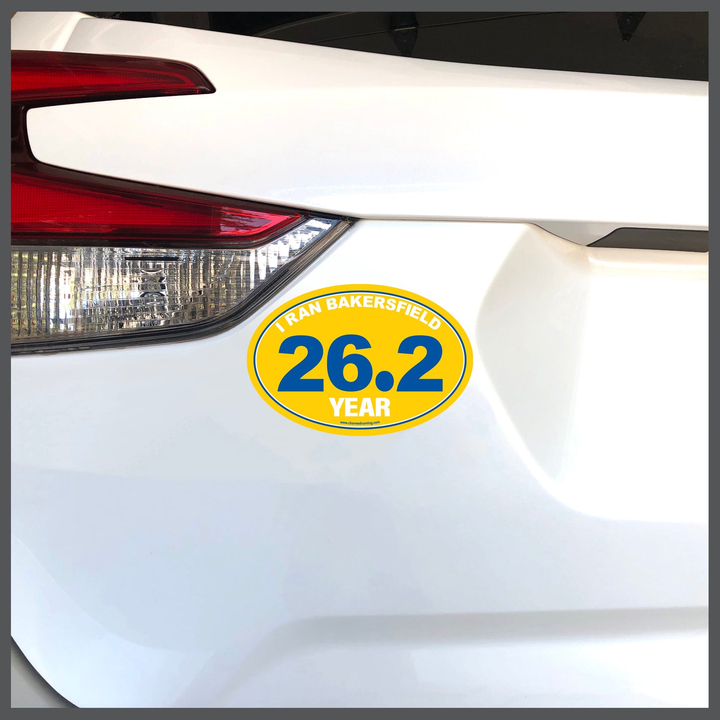 I Ran Bakersfield 26.2 Marathon with Custom Year Decal or Car Magnet