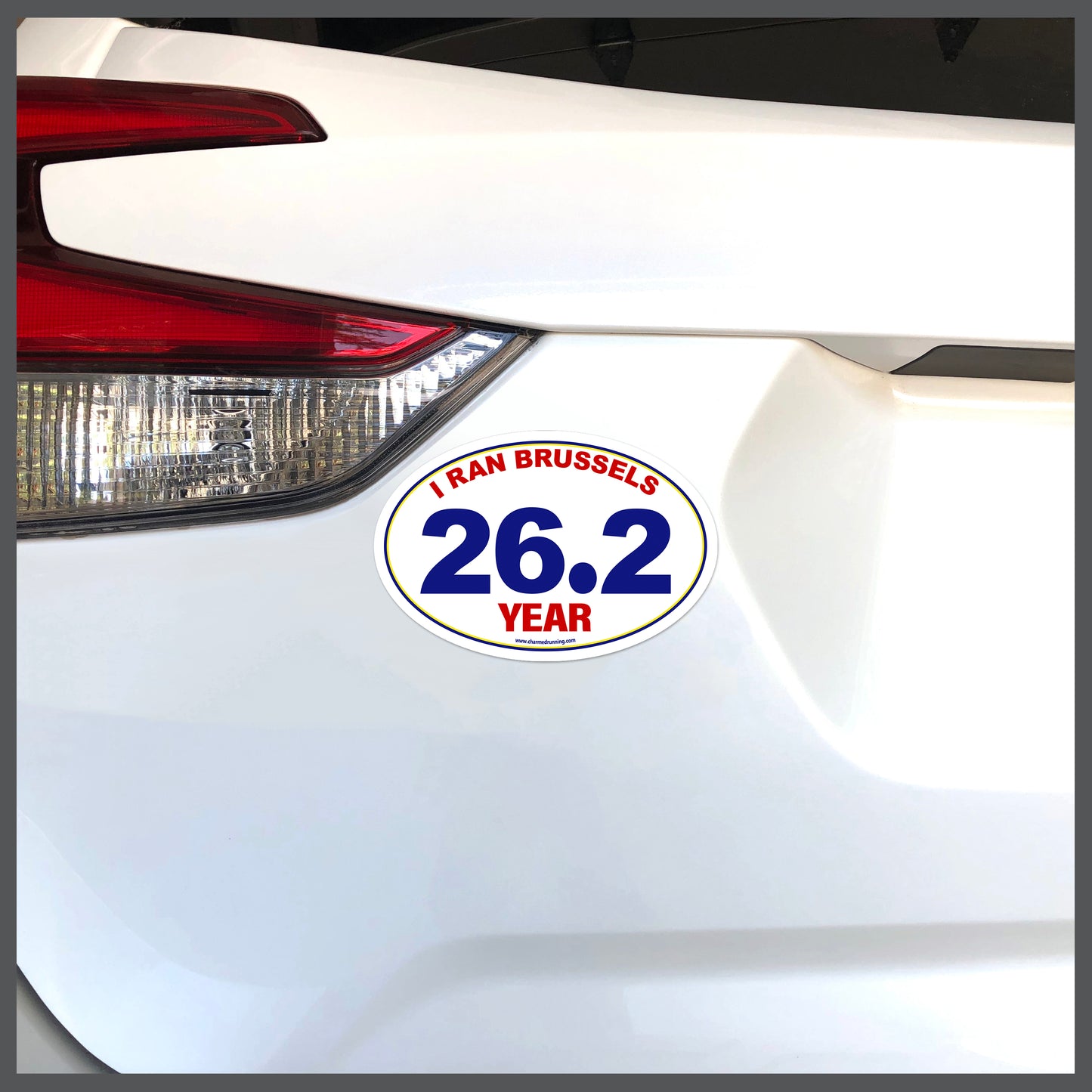 I Ran Brussels 26.2 Marathon with Custom Year Decal or Car Magnet