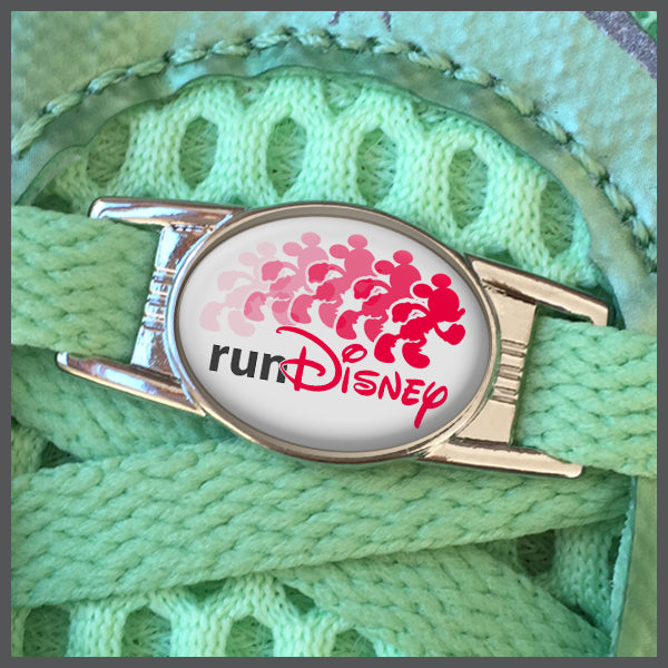 RunDisney Running Mouse Design Red on White Background Shoe Charm or Zipper Pull