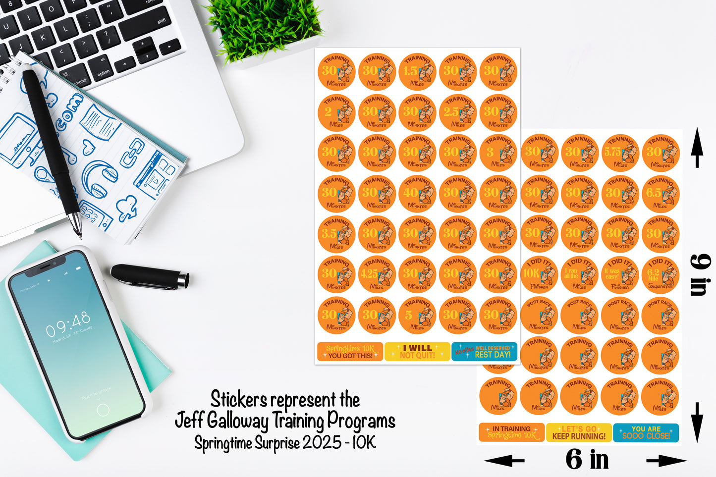 RunDisney Springtime Surprise Weekend 10K 18-Week Galloway Training Plan Stickers THEMED 2025