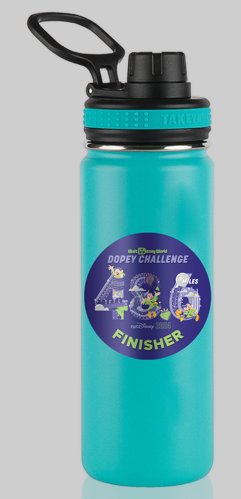RunDisney Marathon Weekend 2024 Dopey Challenge 48.6 Miles FINISHER Water Bottle Mug Sticker
