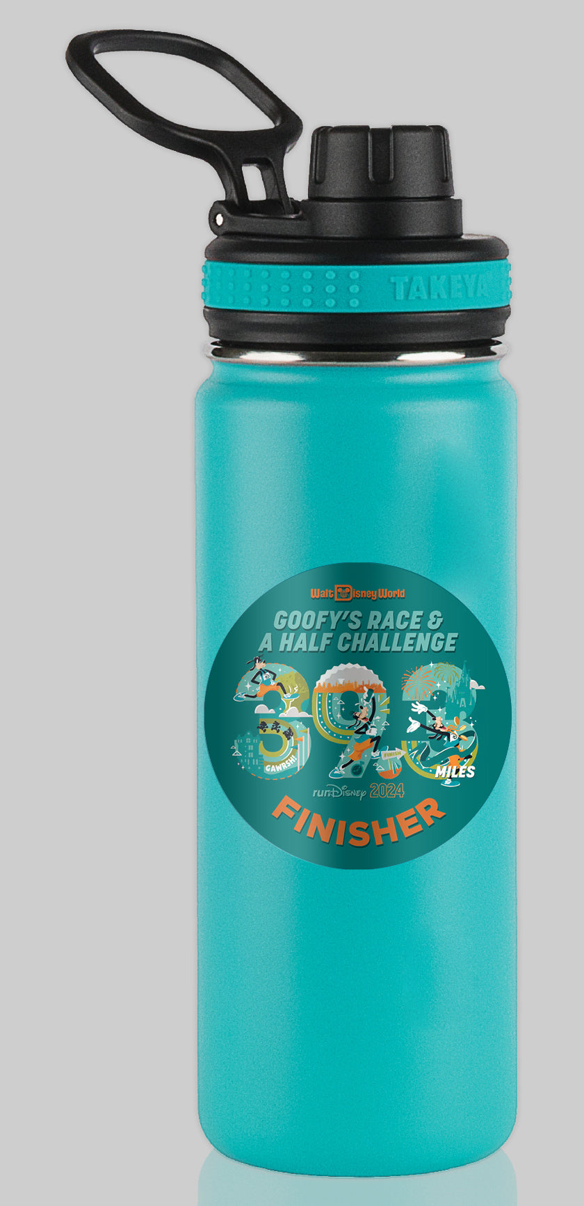 RunDisney Marathon Weekend 2024 Goofy Challenge 39.3 Miles FINISHER Water Bottle Mug Sticker