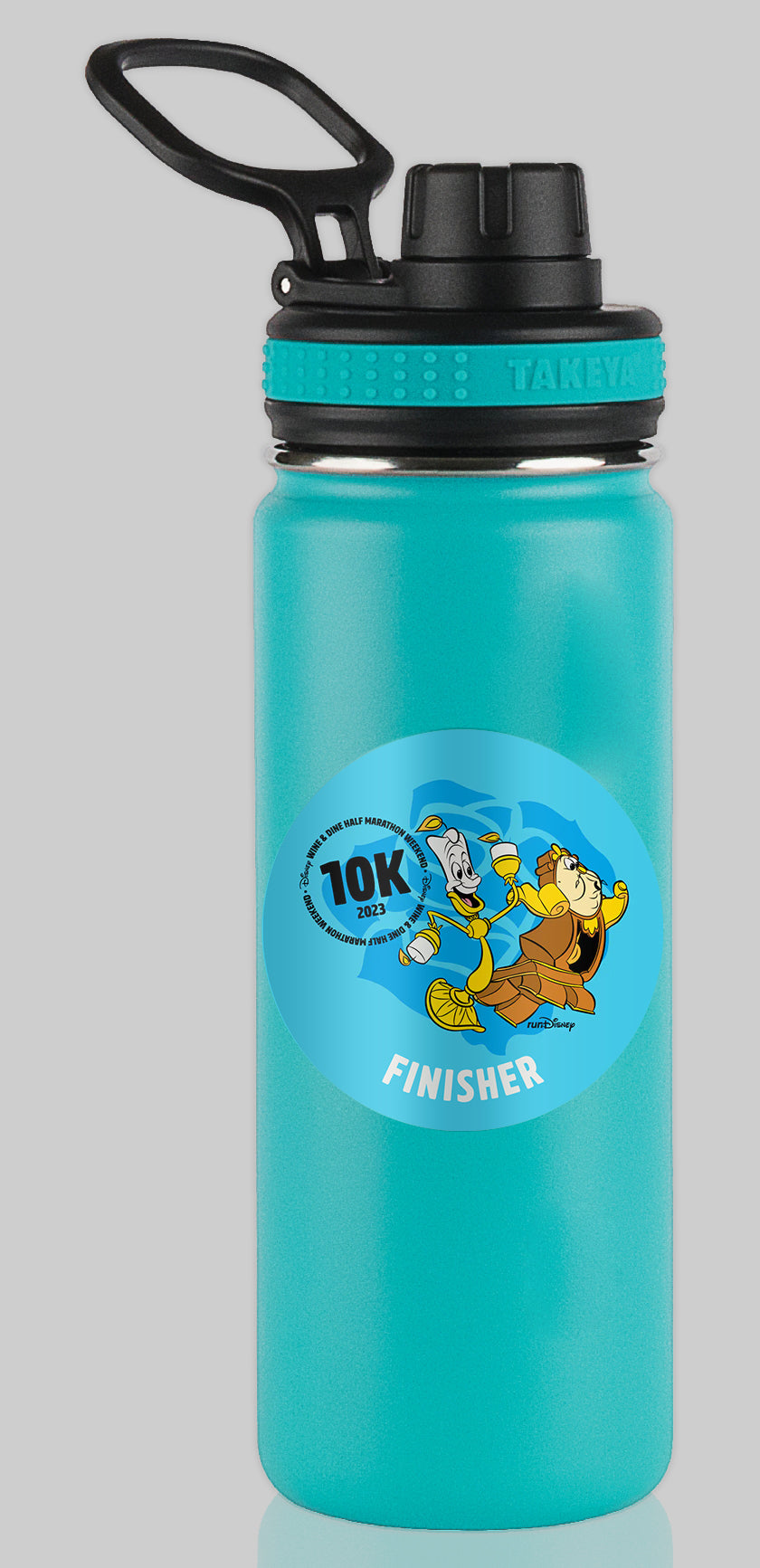 RunDisney Wine & Dine Weekend 2023 10K 6.2 Miles FINISHER Water Bottle Mug Sticker