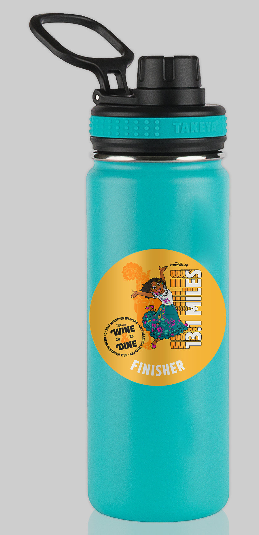 RunDisney Wine & Dine Weekend 2023 Half Marathon 13.1 Miles FINISHER Water Bottle Mug Sticker