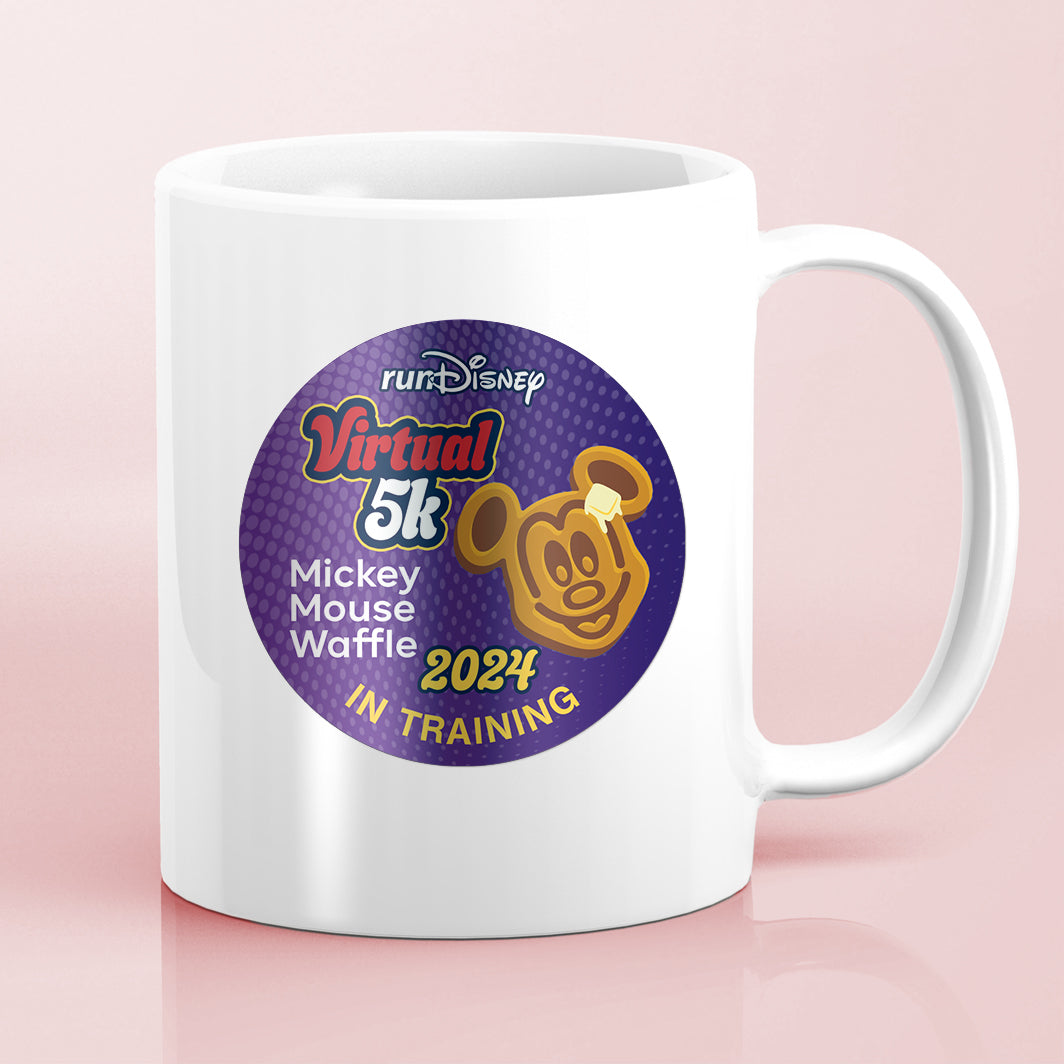 RunDisney Summer Virtual Series 2024 Mickey Mouse Waffle 5K 3.1 Miles IN TRAINING Water Bottle Mug Sticker