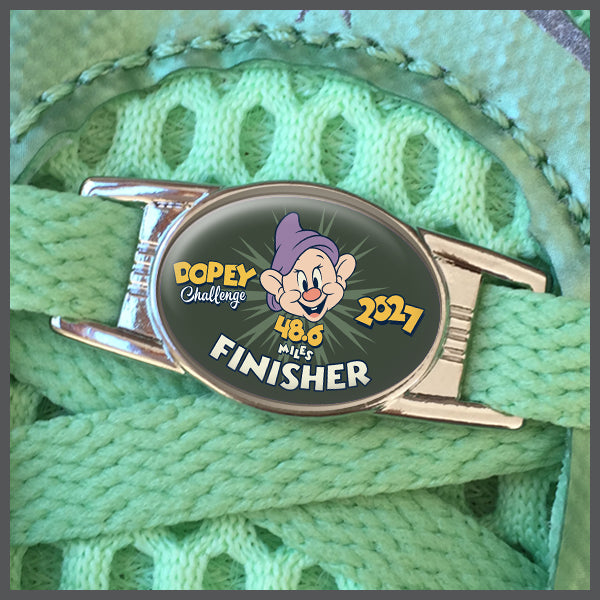 RunDisney Marathon Weekend 2027 Dopey Challenge 48.6 Miles Finisher or No Words Shoe Charm or Zipper Pull