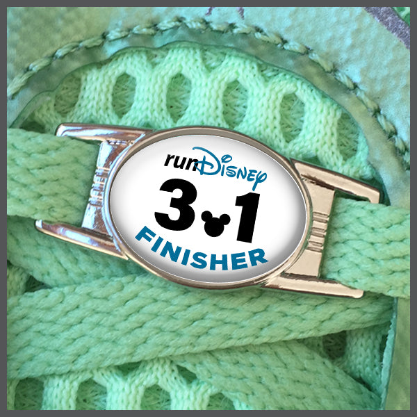 RunDisney Race Distance 3.1 with Mouse Head Decimal Finisher BLUE or PINK Shoe Charm or Zipper Pull