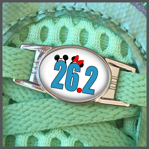 RunDisney Mickey and Minnie 26.2 with Ears Shoe Charm or Zipper Pull