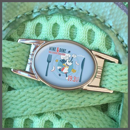 RunDisney Wine & Dine Weekend 2024 Two-Course Challenge 19.3 Miles Shoe Charm or Zipper Pull