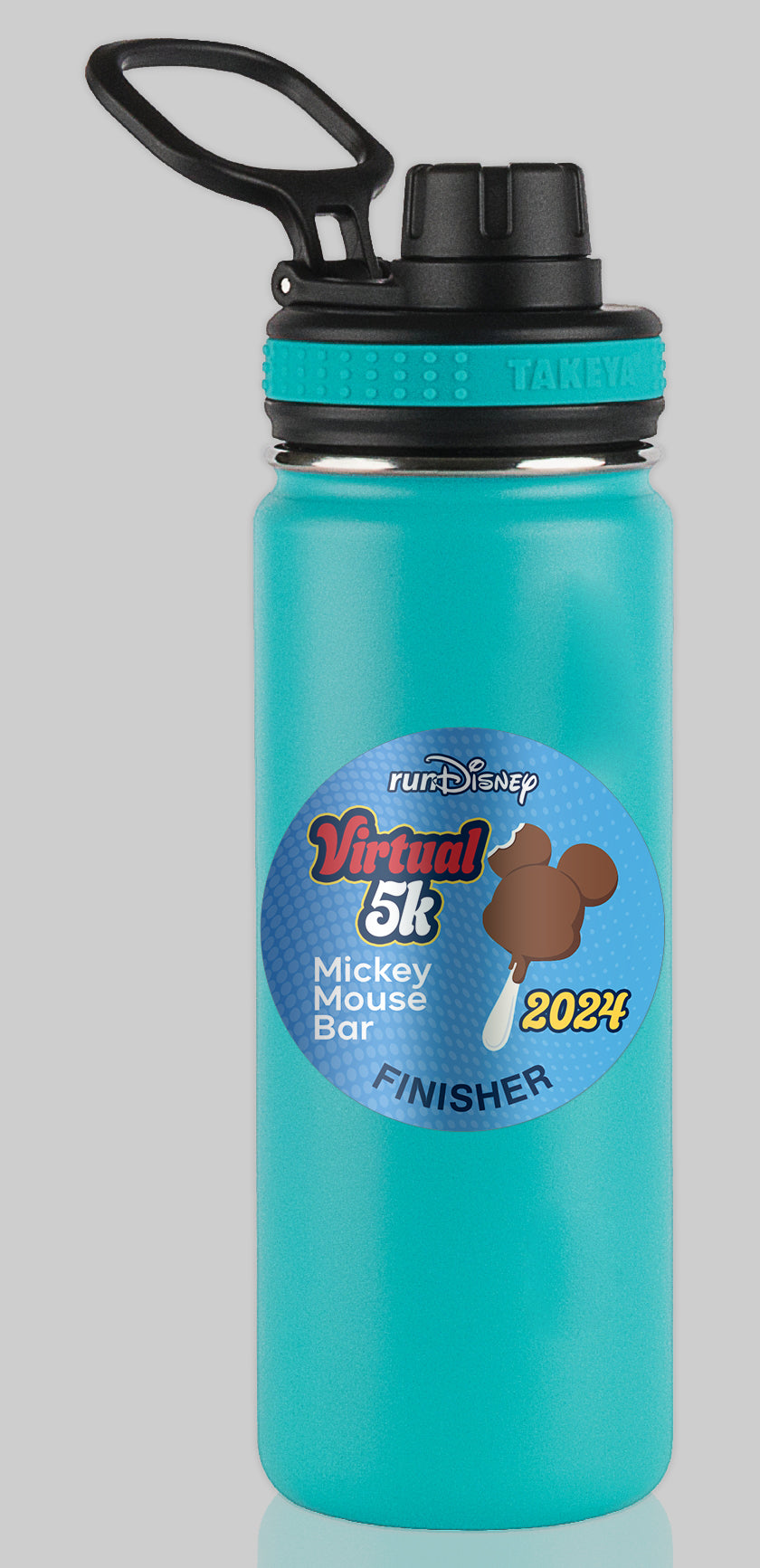 RunDisney Summer Virtual Series 2024 Mickey Mouse Bar 5K 3.1 Miles FINISHER Water Bottle Mug Sticker