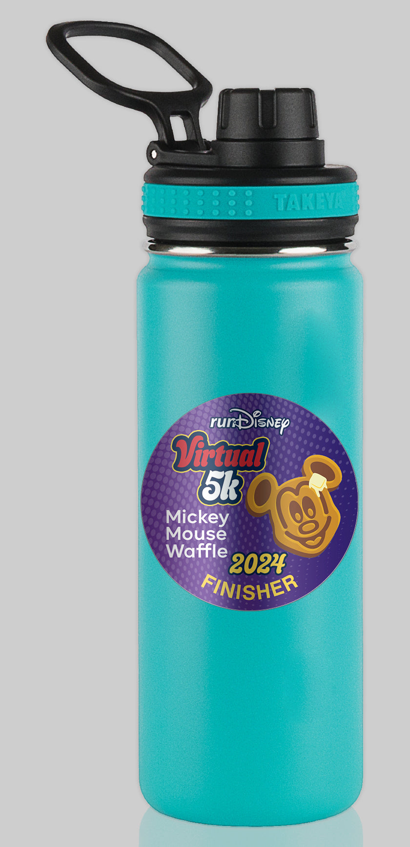 RunDisney Summer Virtual Series 2024 Mickey Mouse Waffle 5K 3.1 Miles FINISHER Water Bottle Mug Sticker