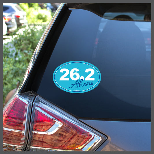 Athens 26.2 Marathon SCRIPT Decal or Car Magnet