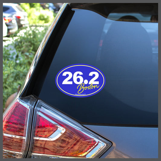 Boston 26.2 Marathon SCRIPT Decal or Car Magnet