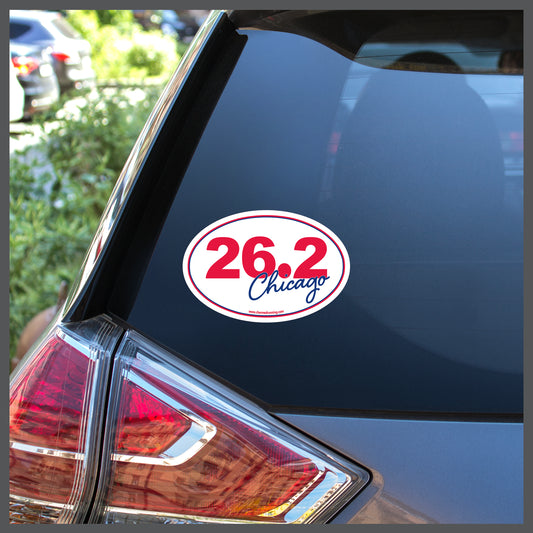 Chicago 26.2 Marathon SCRIPT Decal or Car Magnet