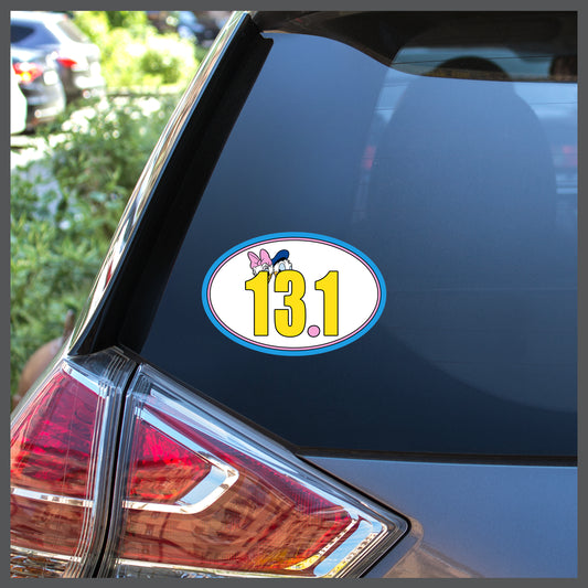 RunDisney Character Heads with Distance 13.1 Decal or Car Magnet