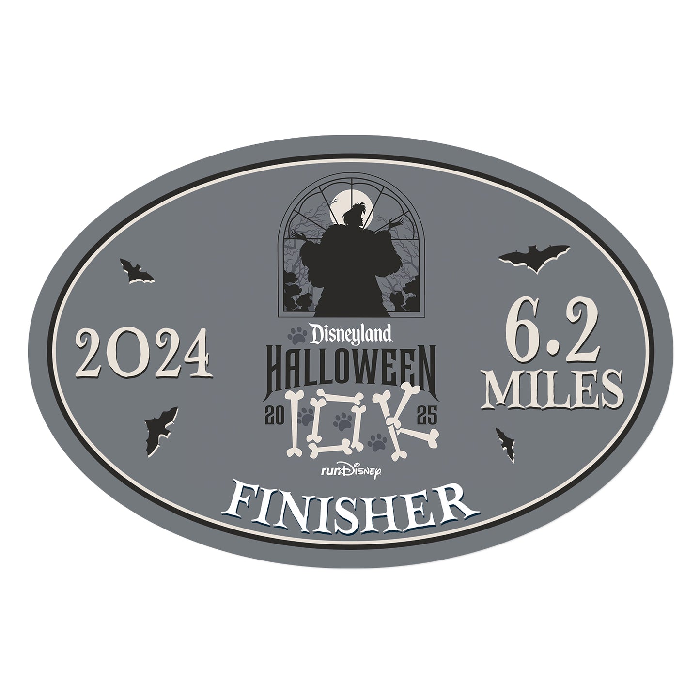 Disneyland Halloween Half Marathon Weekend 2025 10K 6.2 Miles FINISHER Decal or Car Magnet