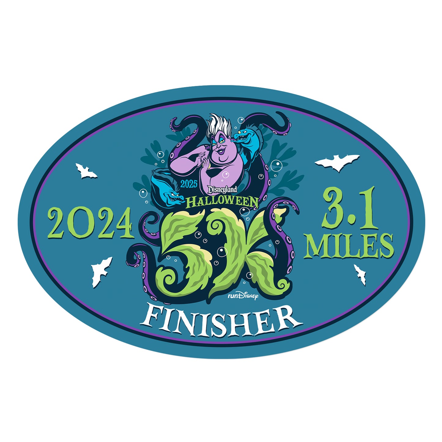 Disneyland Halloween Half Marathon Weekend 2025 5K 3.1 Miles FINISHER Decal or Car Magnet
