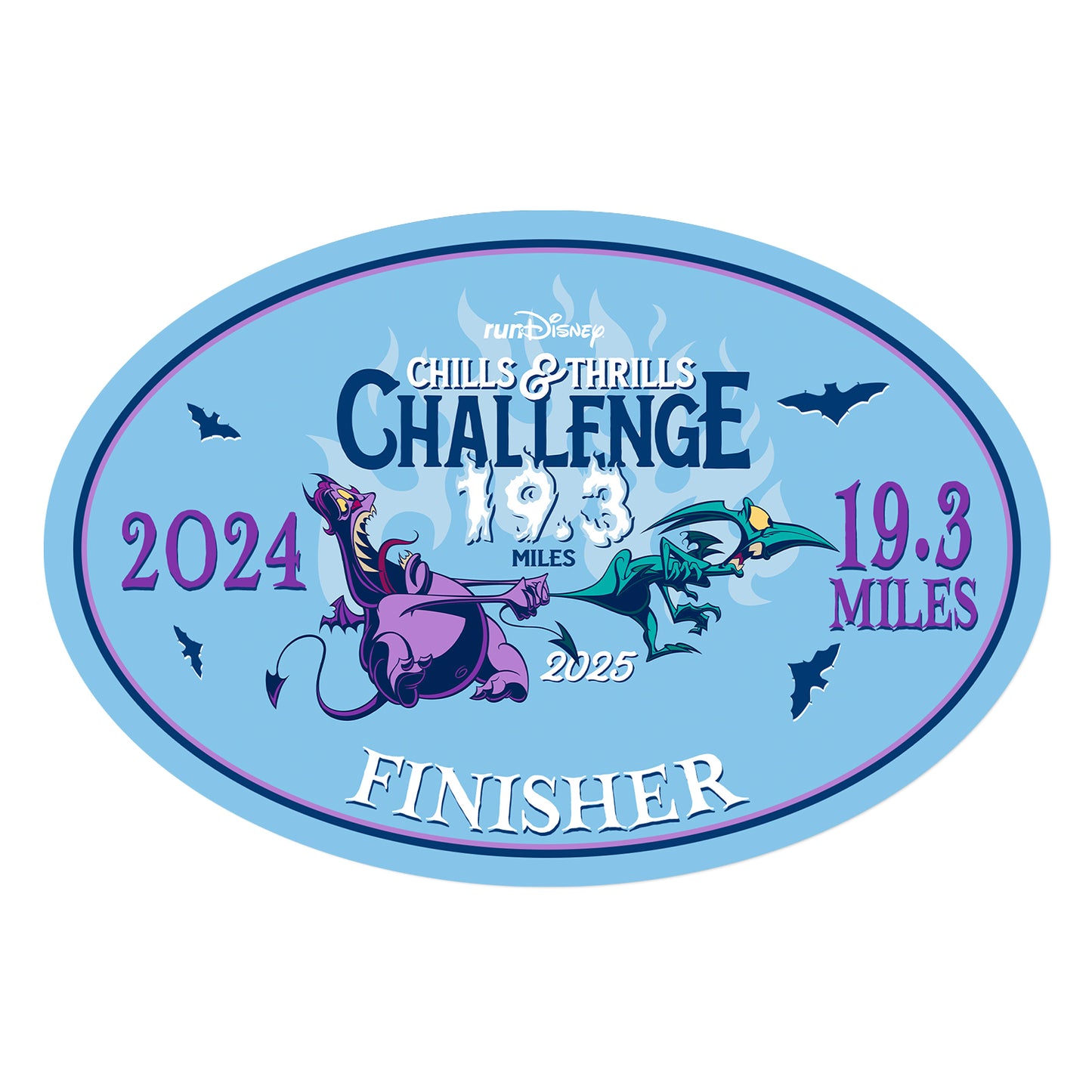 Disneyland Halloween Half Marathon Weekend 2025 Chills and Thrills Challenge 19.3 Miles FINISHER Decal or Car Magnet