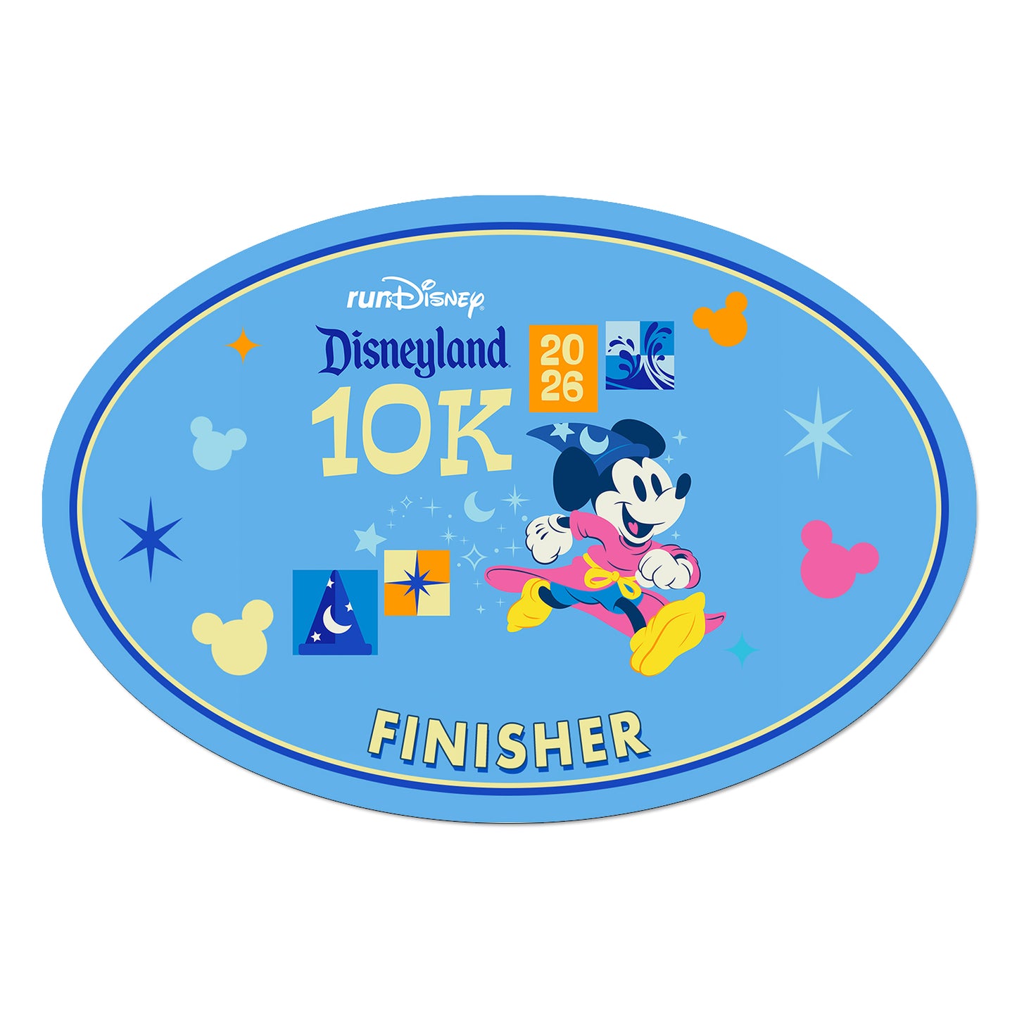 Disneyland Half Marathon Weekend 2026 10K 6.2 Miles FINISHER Decal or Car Magnet