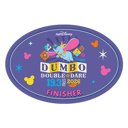 Disneyland Half Marathon Weekend 2026 Dumbo Double Dare Challenge 19.3 Miles FINISHER Decal or Car Magnet