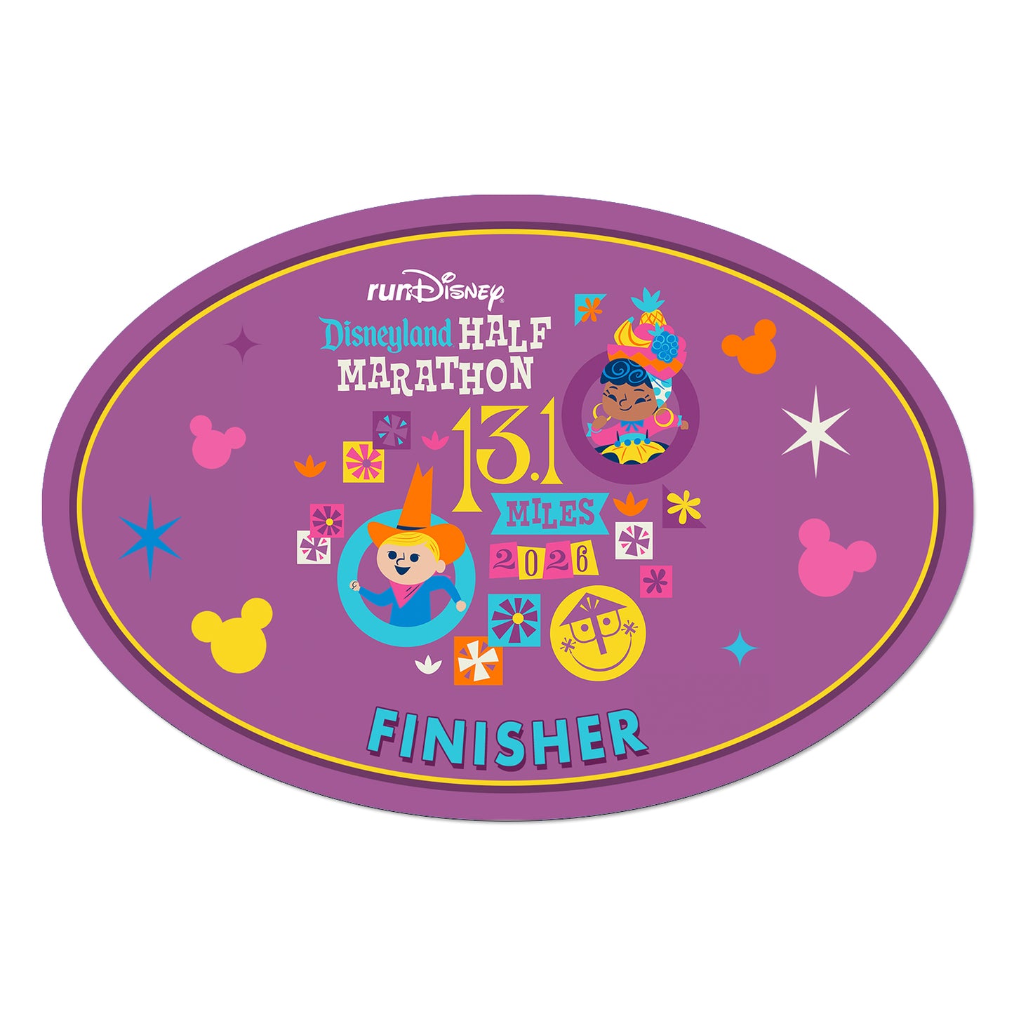 Disneyland Half Marathon Weekend 2026 Half Marathon 13.1 Miles FINISHER Decal or Car Magnet