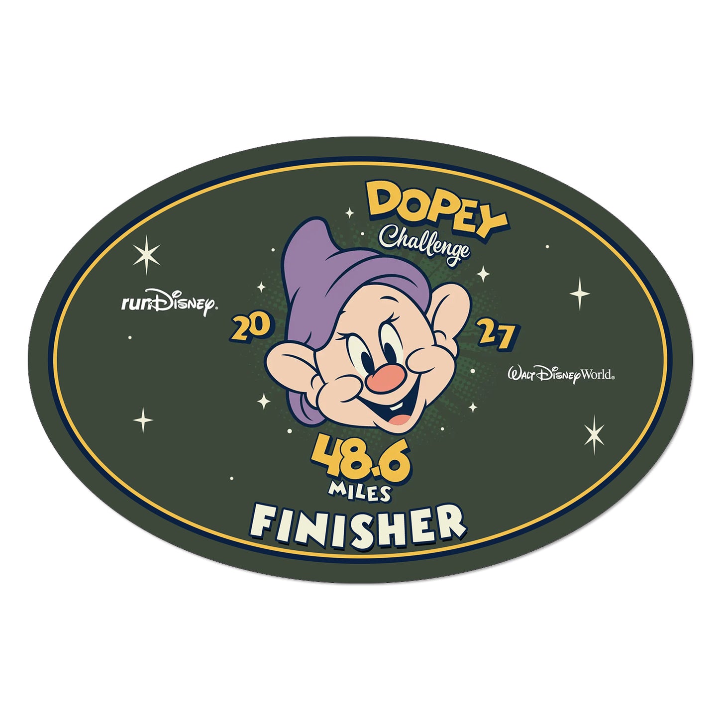 RunDisney Marathon Weekend 2027 Dopey Challenge 48.6 Miles NO WORDS or FINISHER Decal or Car Magnet