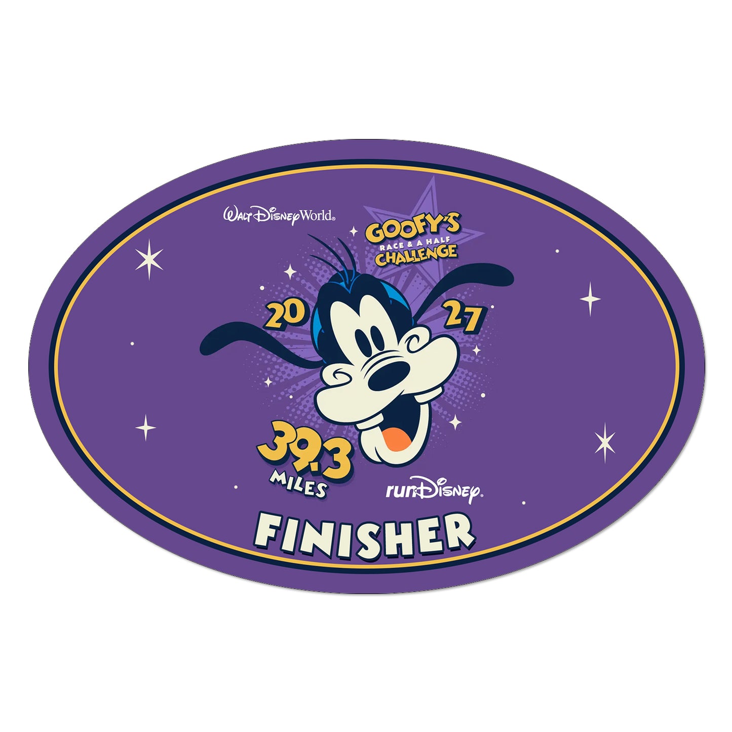 RunDisney Marathon Weekend 2027 Goofy Challenge 39.3 Miles NO WORDS or FINISHER Decal or Car Magnet
