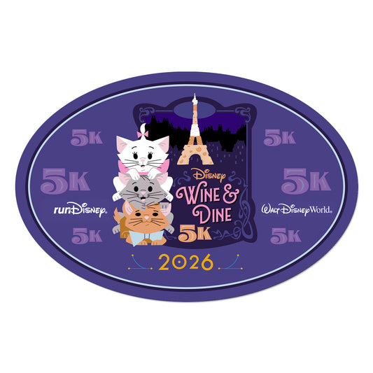 RunDisney Wine & Dine Weekend 2026 5K 3.1 Miles NO WORDS or FINISHER Decal or Car Magnet