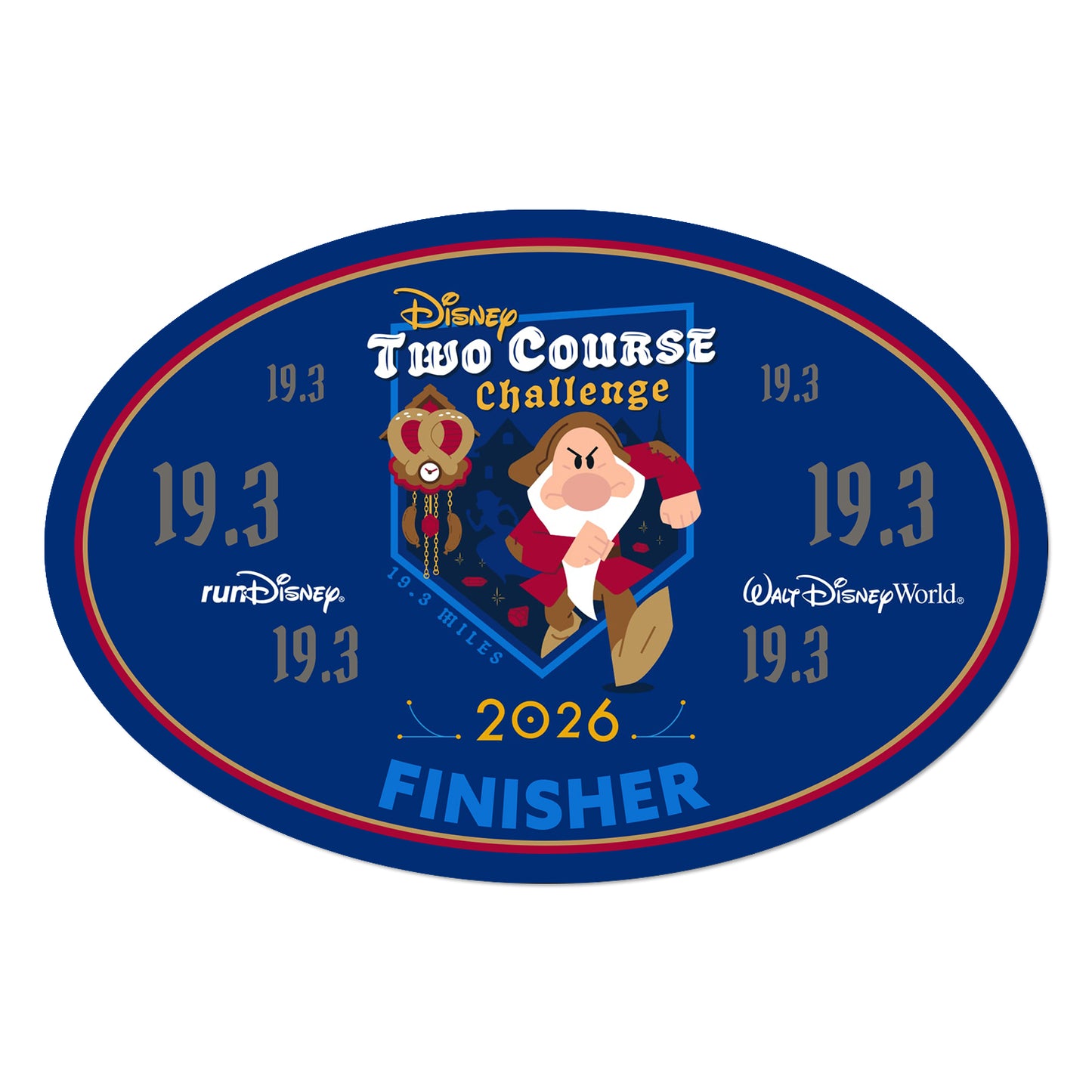 RunDisney Wine & Dine Weekend 2026 Two-Course Challenge 19.3 Miles NO WORDS or FINISHER Decal or Car Magnet