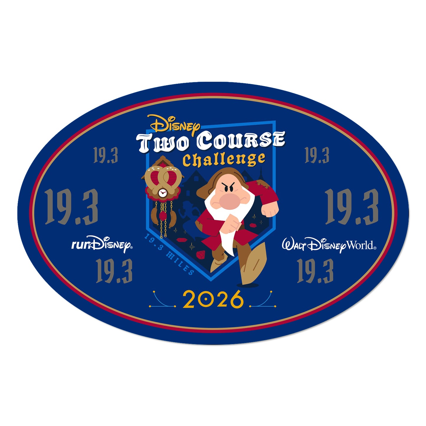 RunDisney Wine & Dine Weekend 2026 Two-Course Challenge 19.3 Miles NO WORDS or FINISHER Decal or Car Magnet