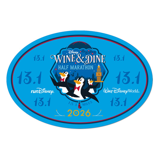 RunDisney Wine & Dine Weekend 2026 Half Marathon 13.1 Miles NO WORDS or FINISHER Decal or Car Magnet