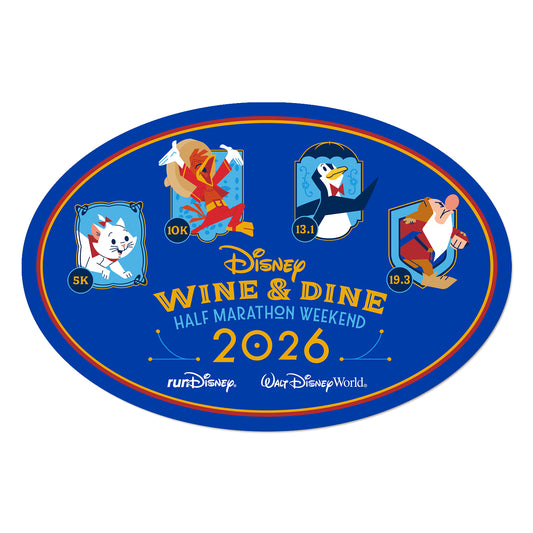RunDisney Wine & Dine Weekend 2026 Generic NO WORDS Decal or Car Magnet
