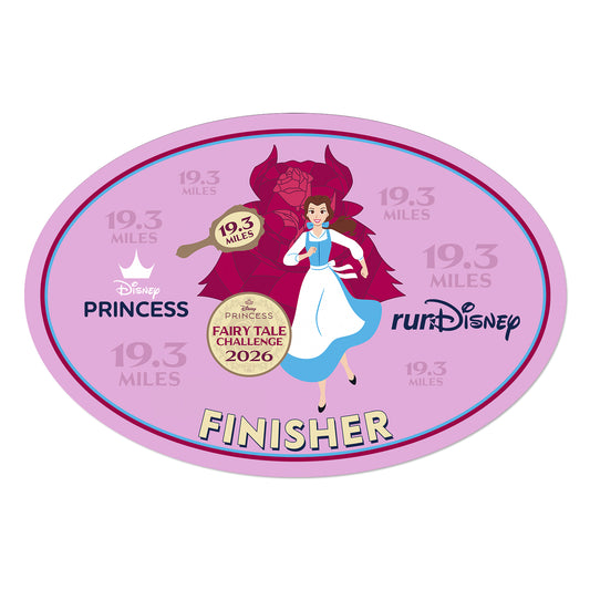 RunDisney Princess Half Marathon Weekend 2026 Princess Fairy Tale Challenge 19.3 Miles FINISHER Decal or Car Magnet