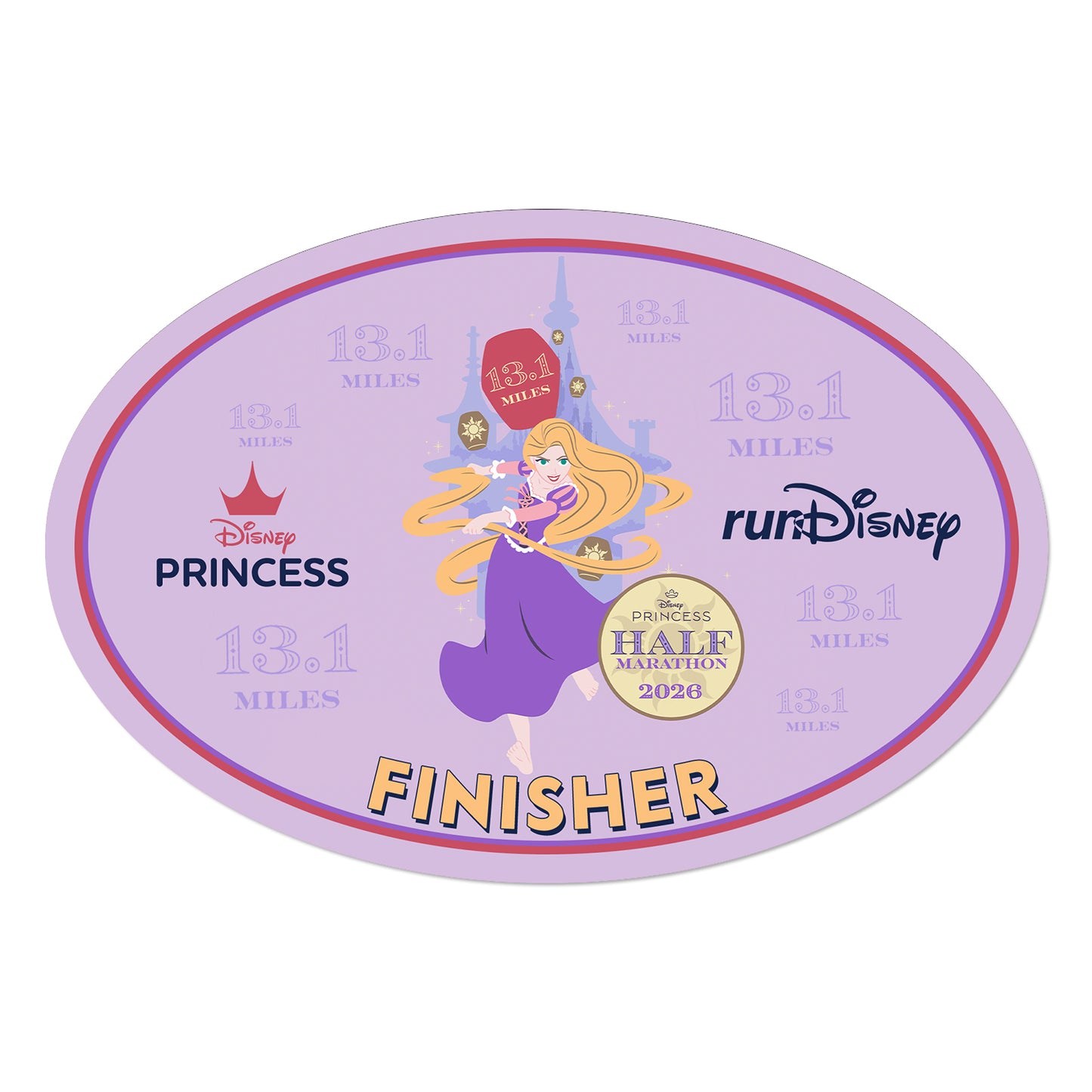 RunDisney Princess Half Marathon Weekend 2026 Princess Half Marathon 13.1 Miles FINISHER Decal or Car Magnet