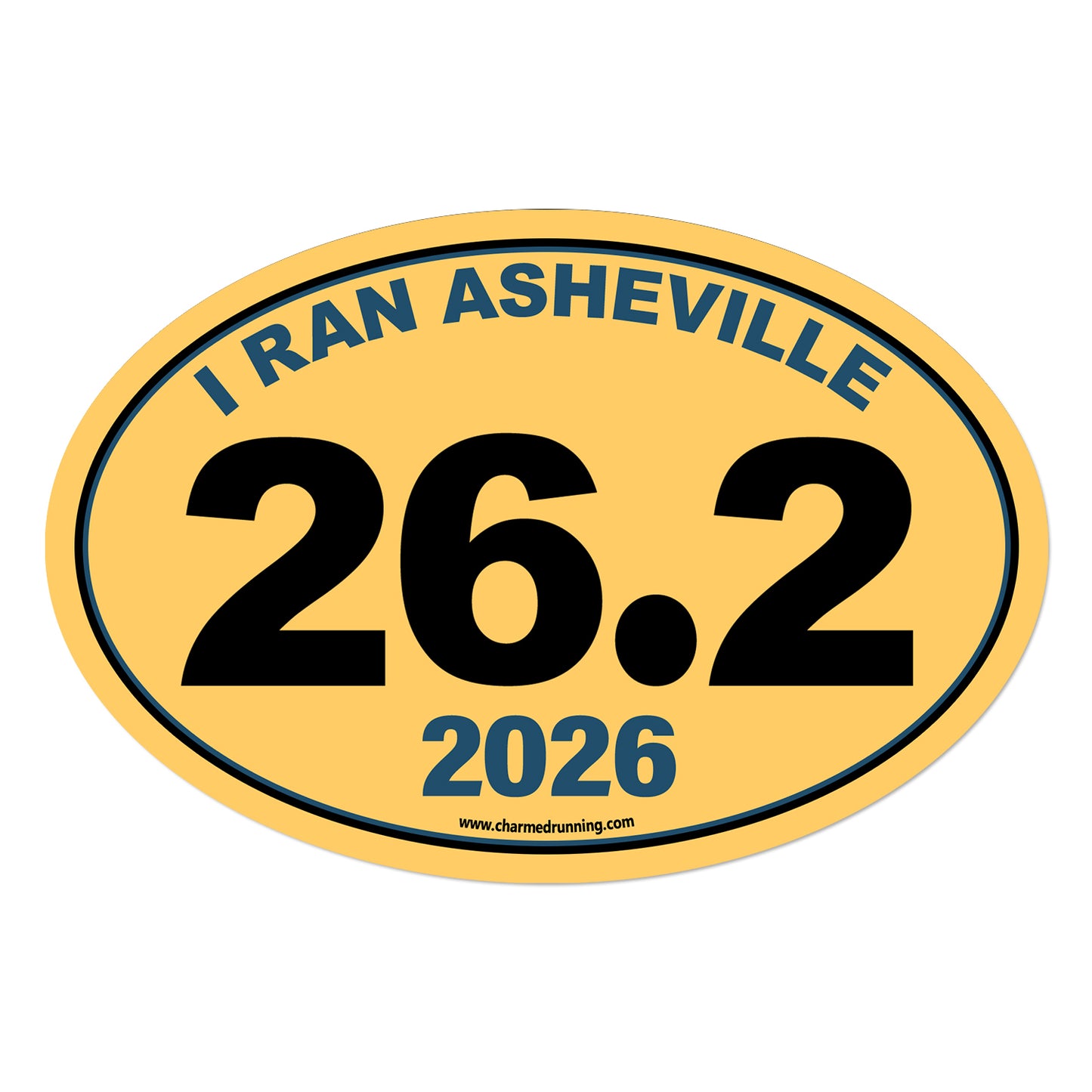 I Ran Asheville 26.2 Marathon with Custom Year Decal or Car Magnet