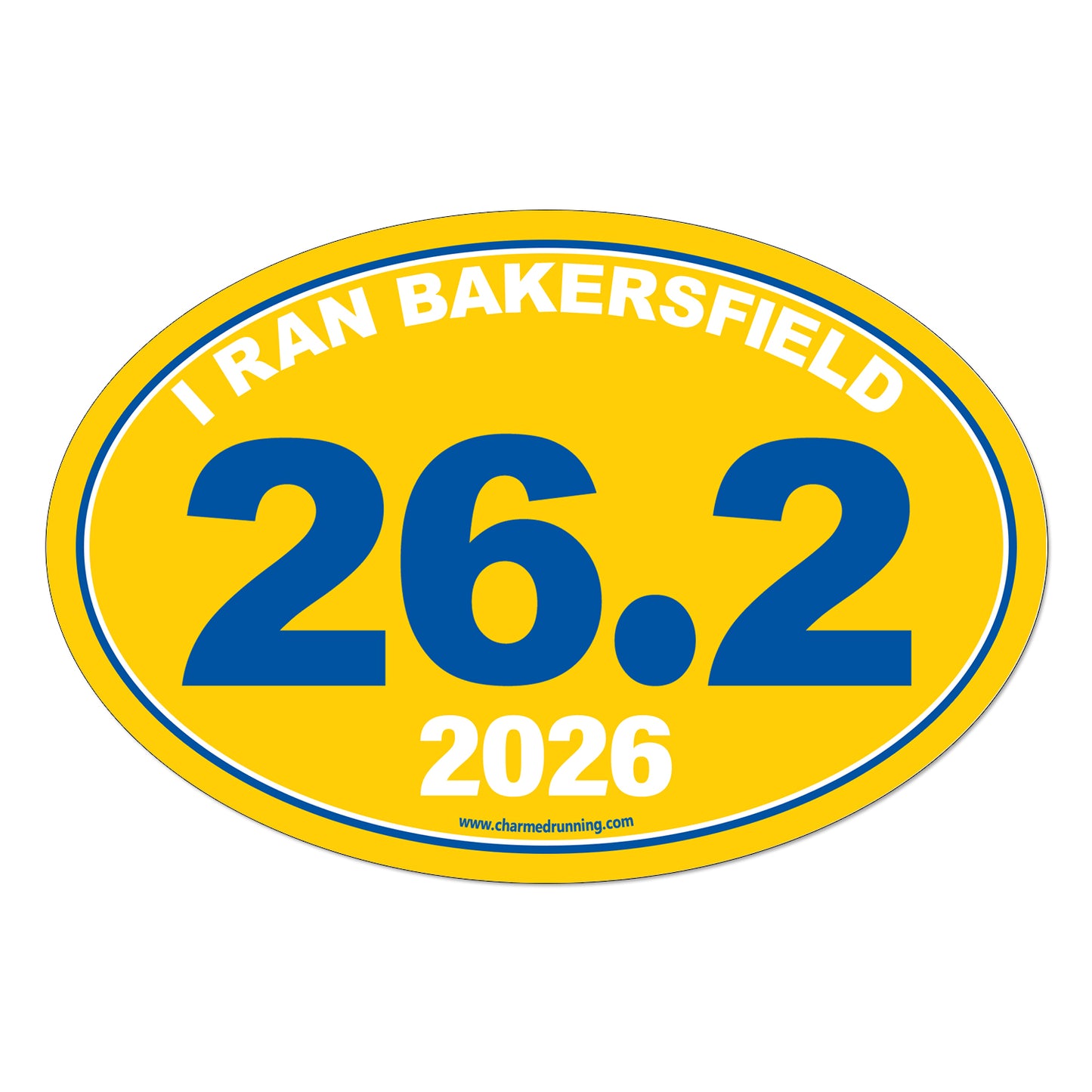 I Ran Bakersfield 26.2 Marathon with Custom Year Decal or Car Magnet