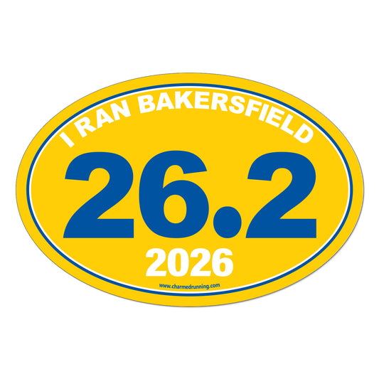 I Ran Bakersfield 26.2 Marathon with Custom Year Decal or Car Magnet