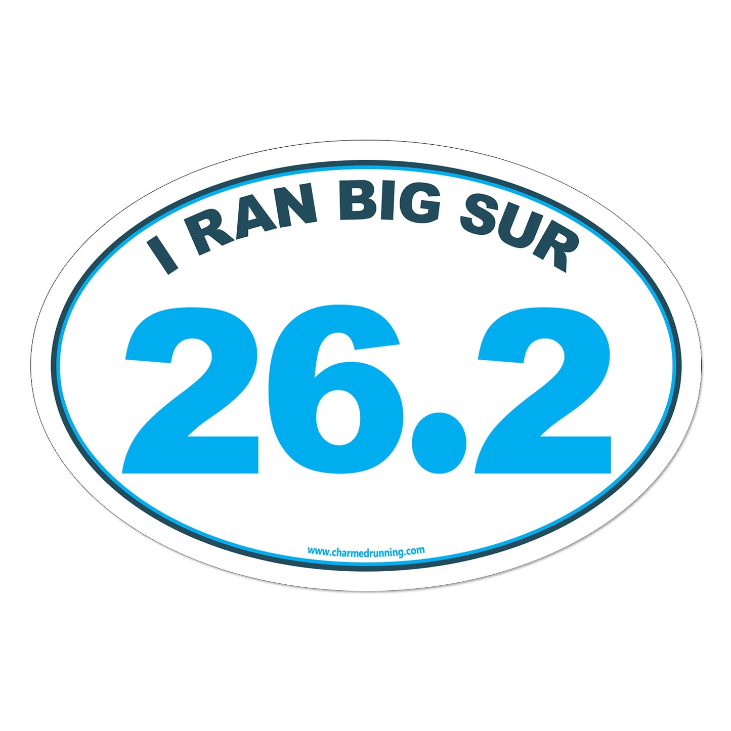 I Ran Big Sur 26.2 Marathon with No Year Decal or Car Magnet