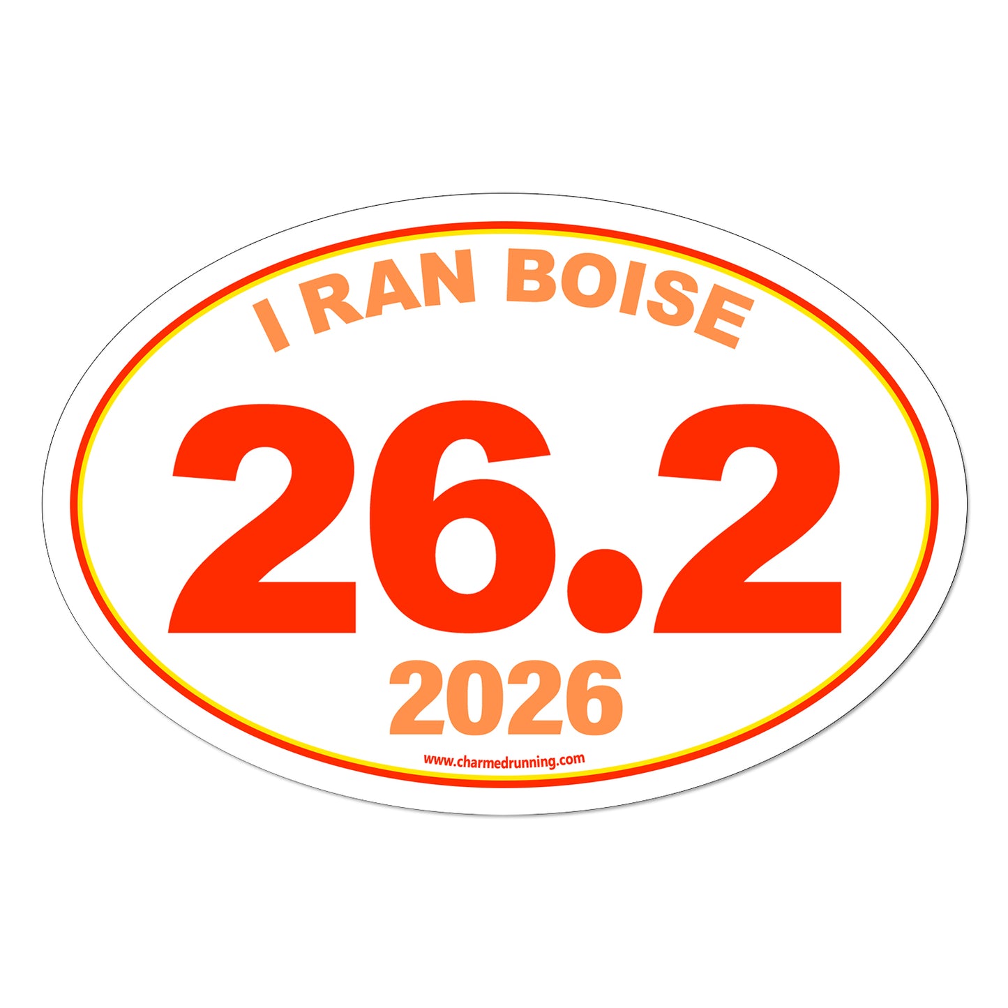 I Ran Boise 26.2 Marathon with Custom Year Decal or Car Magnet