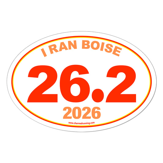 I Ran Boise 26.2 Marathon with Custom Year Decal or Car Magnet