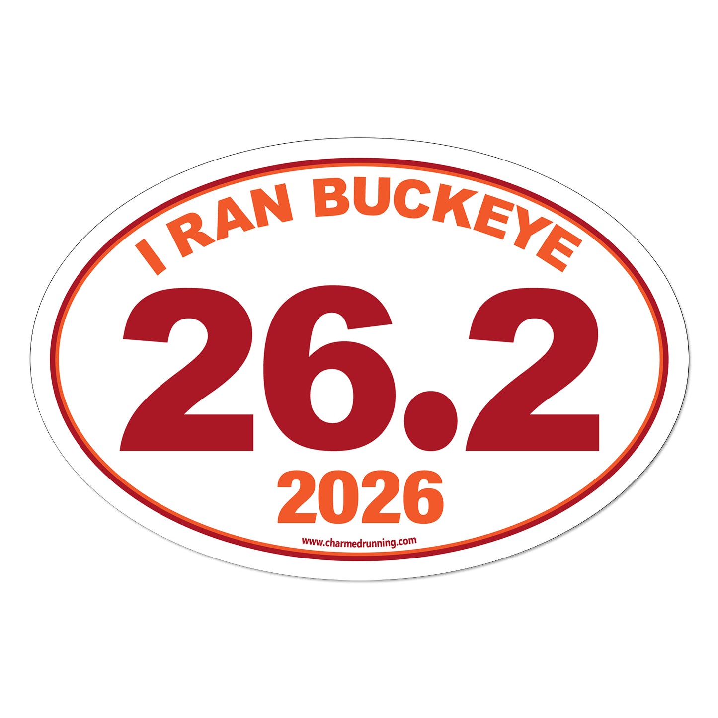 I Ran Buckeye 26.2 Marathon with Custom Year Decal or Car Magnet