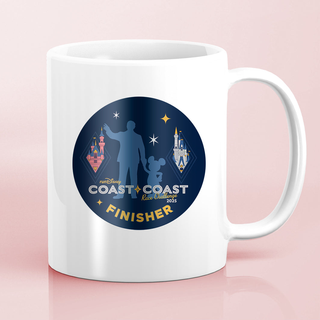 RunDisney and Disneyland Coast To Coast Race Challenge 2025 IN TRAINING or FINISHER Water Bottle Mug Sticker
