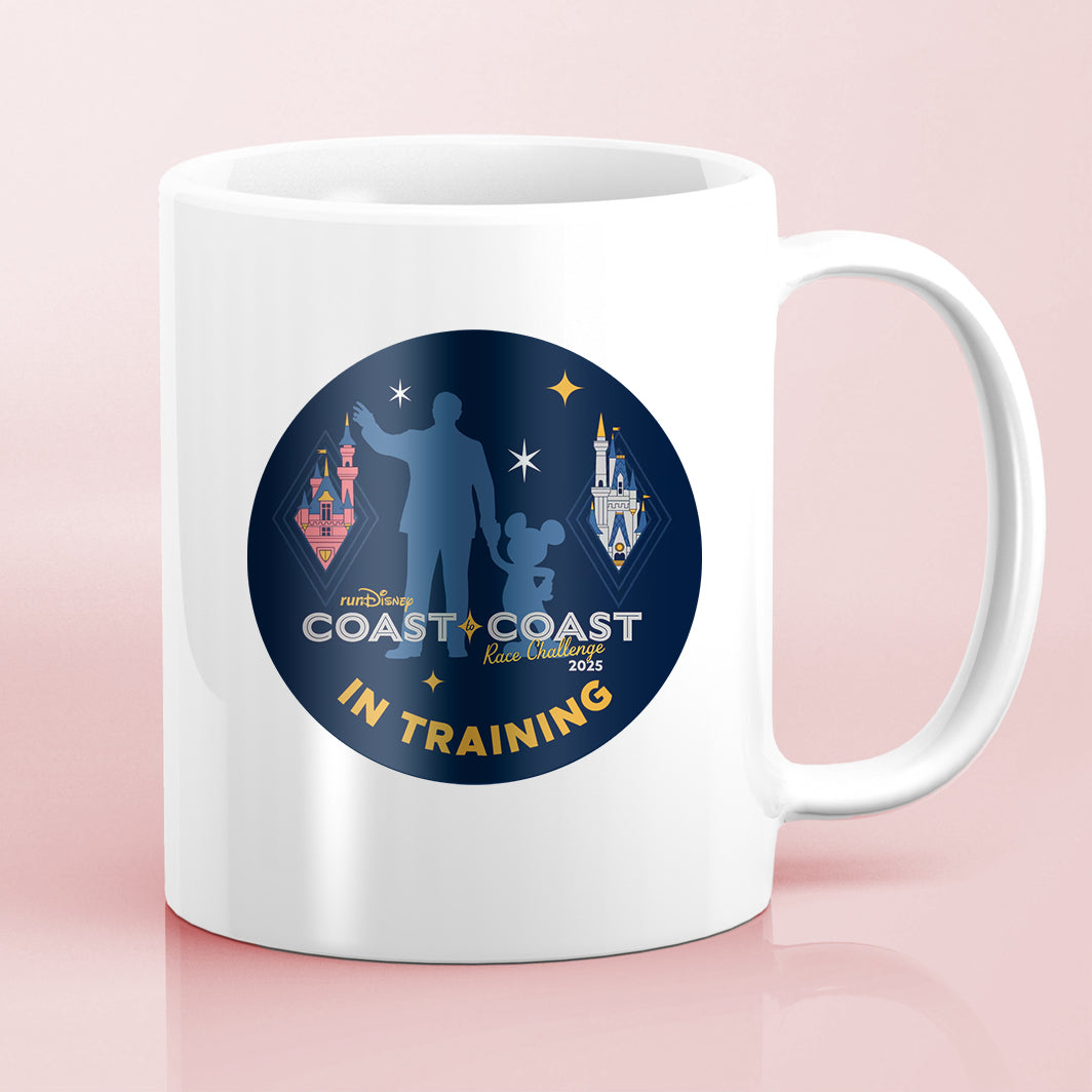 RunDisney and Disneyland Coast To Coast Race Challenge 2025 IN TRAINING or FINISHER Water Bottle Mug Sticker