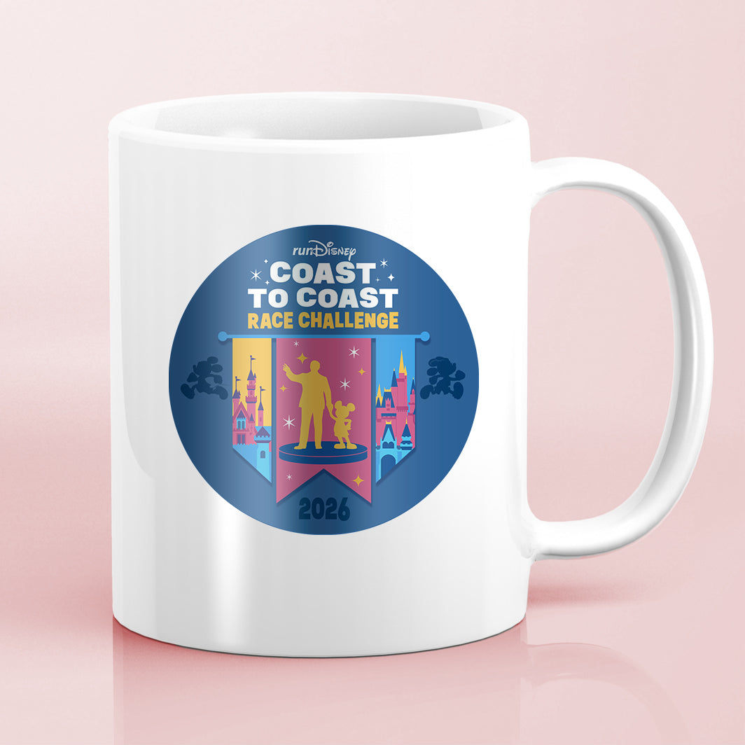 RunDisney and Disneyland Coast To Coast Race Challenge 2026 IN TRAINING or FINISHER or NO WORDS Water Bottle Mug Sticker