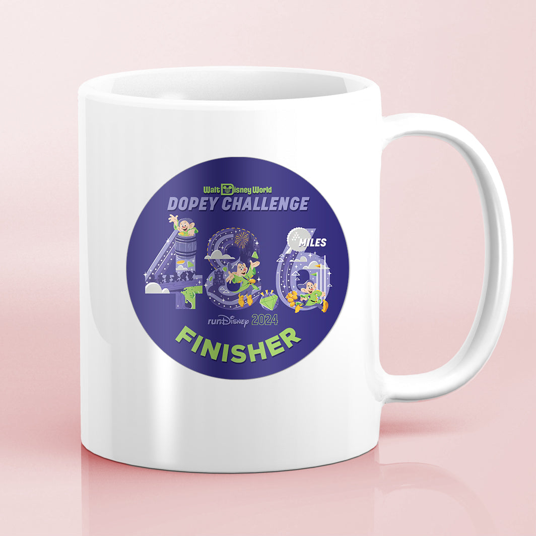 RunDisney Marathon Weekend 2024 Dopey Challenge 48.6 Miles FINISHER Water Bottle Mug Sticker